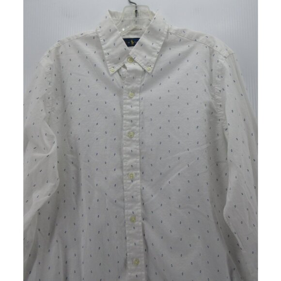 Ralph Lauren Shirt Medium Button Down Micro Geometric Preppy Woven - Picture 2 of 11